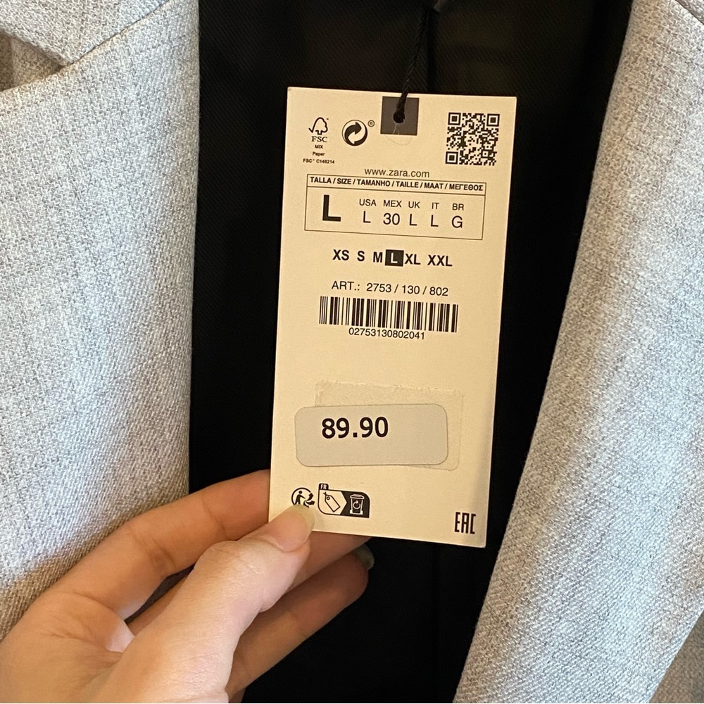 Zara Fitted Straight Cut Single Breasted Blazer Bloggers Favorite - Picture 9 of 10